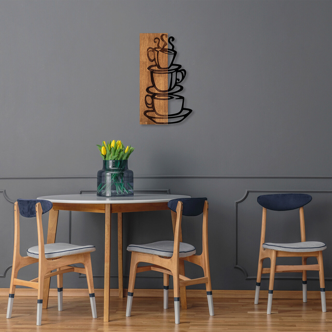 Decoratiune de perete, MA-296, Dimensiuni: 34 x 58 cm, Nuc / Negru - imagine 7